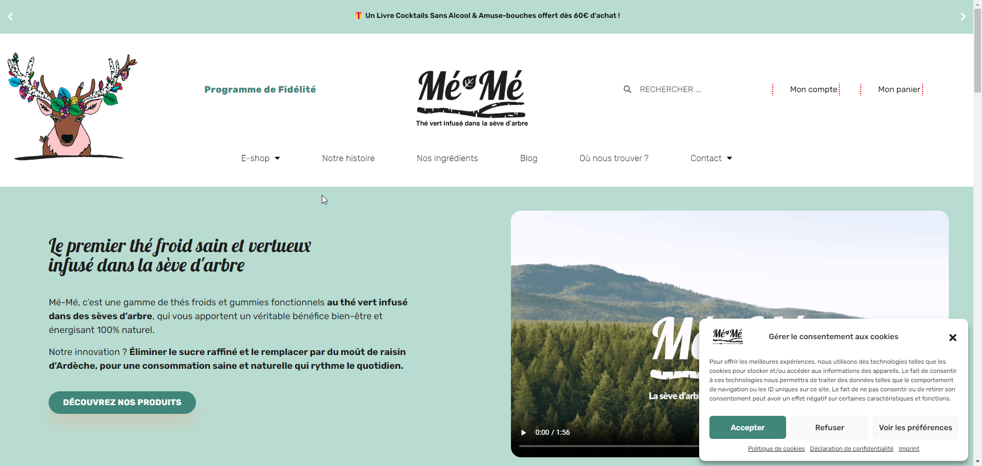 Boissons meme | MéMé MéMé, boissons à base de thé vert Matcha et sèves végétales comme l&rsquo;érable ou le bouleau